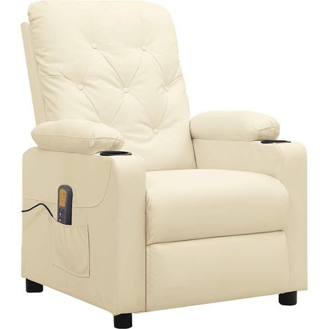 Massagesessel Creme Kunstleder