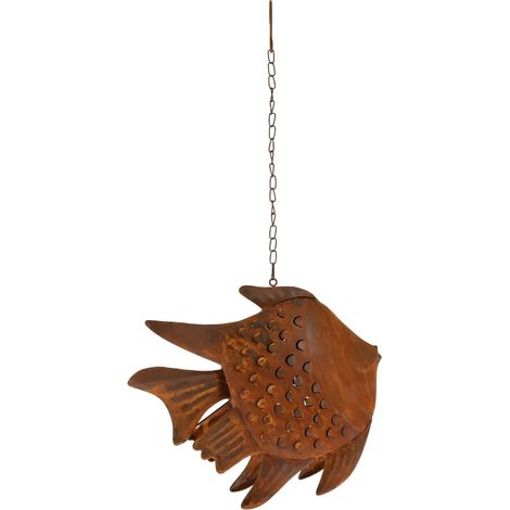 Signes Grimalt Portavela Decoracion  Pez Portavelas S Colgantes Metal Marrón 7x21x18cm 34246