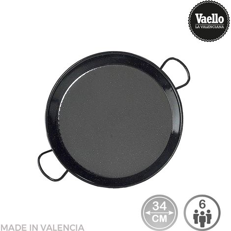 Traditionelle Paella-Pfanne aus emailliertem Stahl ø34cm (6 Personen). vaello