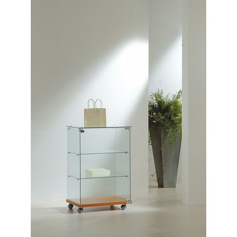 Vetrina Cristalli Temperati 5 mm 60X40X90 cm OF690 Made in Italy Colore Grigio (1/4)