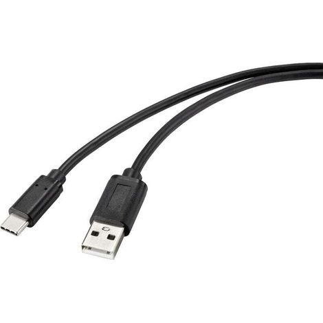 Câble USB USB 2.0 USB-C® mâle, USB-A mâle 1.00 m noir avec surface antimicrobienne RF-4699378 Y108602 (1/4)