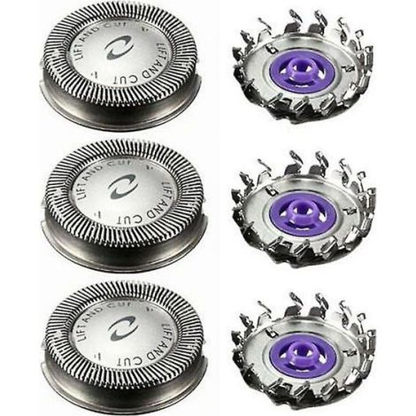 Tete De Rasoir De Rechange - Pour Rasoir Electrique Philips HQ3 HQ4 HQ55 - Lot De 3 Unites (1/5)