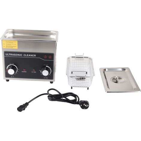 Nettoyeur Ultrasonique 3L à Bouton, Acier Inoxydable, Machine de Nettoyage Industriel pour Objets Délicats, Prise UE 220V (1/5)