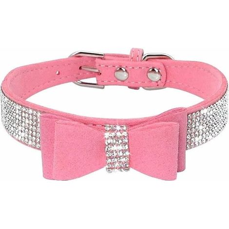 Collier pour chien strass (rose S)-Fei Yu