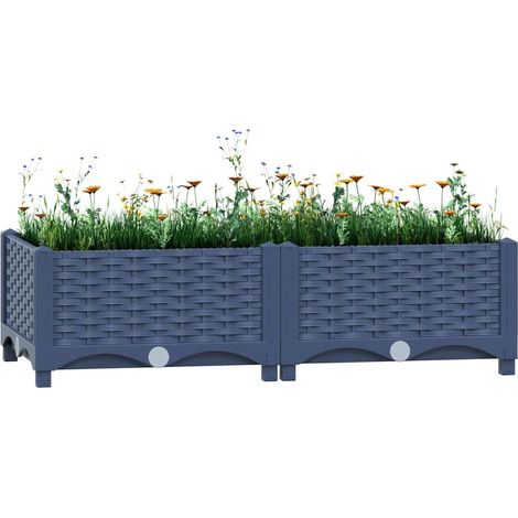 Vidaxl – Lit surélevé 80x40x23 cm en polypropylène – Résistant aux intempéries – Pour plantes, légumes et herbes – Assemblage requis