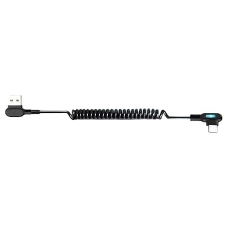 Câble de charge USB-C rétractable et lumineux pour une charge rapide. Idéal pour remorques, camping-cars, voitures, berlines, pick-ups, hommes, femmes, maris, fils, filles, famille et amis. (1/5)