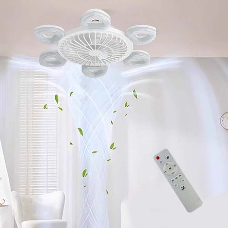 Ventilateur Plafond Suspendu - Réglable Vitesses couleurs de lumière Pliable Remote Control Pour Chambre/Salon Montage Facile Base Fournie 3 (1/5)