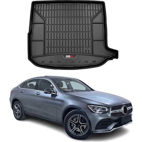 Tapis de Coffre 3D TPE Premium Compatible avec Mercedes GLC C253 2016 à 2023, Bac de Protection de Coffre Intérieur antidérapant Revêtement de Coffre Bords Hauts pour Voiture Noir
