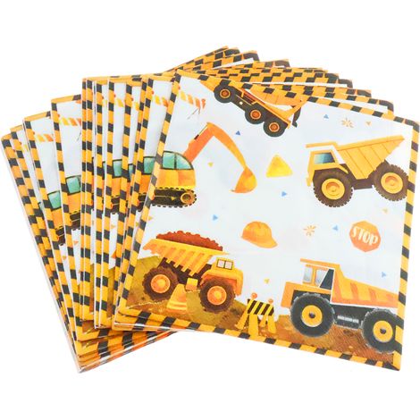 Serviettes - Bagger - 33x33 cm - Carrées - Pour Fêtes Enfants - 40 Pièces (1/5)