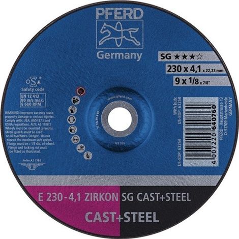 DISCO DE DESBASTE SG CAST+STEEL D 230 X GR 4,1 MM ACODADO AC