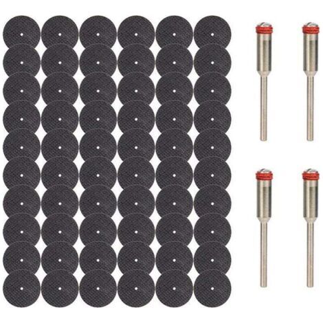 60 disques de découpe Dremel, mini disques de découpe pour métaux, lames de coupe pour outils rotatifs, avec 4 mandrins de 3 mm