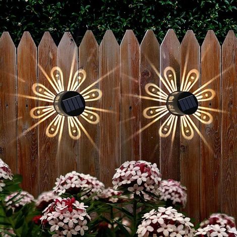 Set mit 2 IP67-Solar-Wandleuchten für den Außenbereich, warmweißes Licht für Treppen, Garage und Einfahrt, wasserdicht - Crezuo