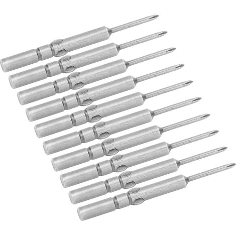 10 embouts de tournevis cruciformes électriques magnétiques puissants et antidérapants, outil manuel de quincaillerie trempée de 2,5 mm (1/5)