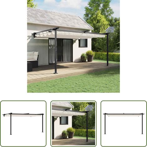 Außenbereich - Pavillon Creme 400 x 300 x 200 cm Polyester (1/5)