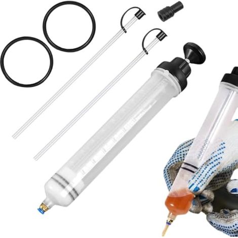 Seringue d'aspiration d'huile de 500 ml, Pompe à main pour huile, Pompe d'aspiration d'huile de moteur pour liquide de frein, liquide de refroidissement, huiles de boîte de vitesses (1/4)