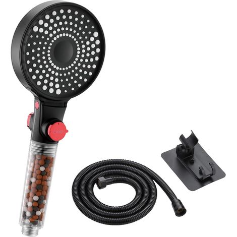 Pommeau de Duche,  Pommeau de Douche Economie Deau, Pommeau de Douche Anti calcaire Grand (130mm de diamètre), Pommeau de Douche Haute Pression avec 3 types de jets, Régulation Puissance (1/5)