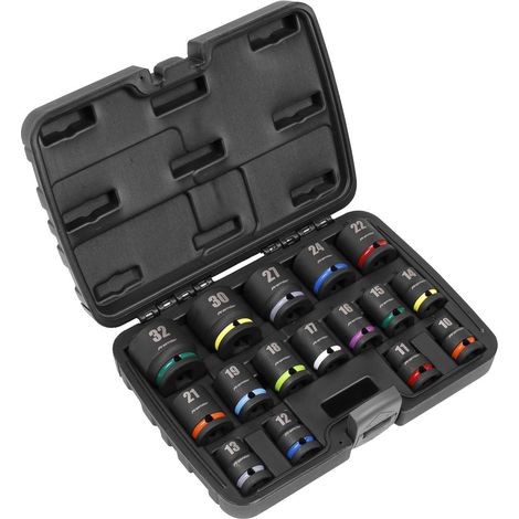 Sealey AK5625M Premier Impact Socket Set 1/2""Sq Drive 16pc