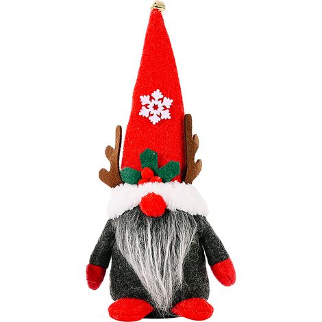 Figurine Renne Sans Visage Décoration De Noël Crée Avec Bois, Poupée Forestière Pour Intérieur, Artisanat Maison Style Rustique, Idée Cadeau Hiver (1/3)