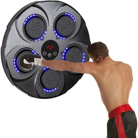 Machine de Boxe à Musique,Boxing Machine Musicale Bluetooth Intelligente,Machine de Boxe Intelligente à Fixation Murale avec 9 Modes pour Les Exercices à Domicile, la Boxe, la Réduction du (1/5)