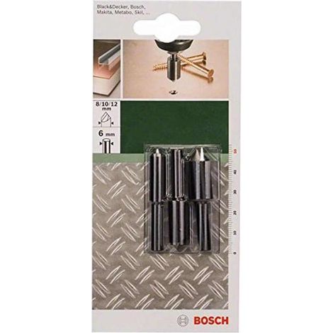 Bosch Accessories 2609255124 Kegelsenker-Set 3teilig 8 mm, 10 mm, 12 mm Werkzeugstahl Zylinderscha (1/4)