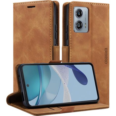 Funda para Motorola Moto G53, Erbord Vintage Wallet Flip Cover, Marrón (1/5)