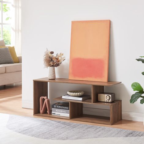 Meuble TV Anän 100 x 30 x 42 cm effet noyer [en.casa] (1/5)