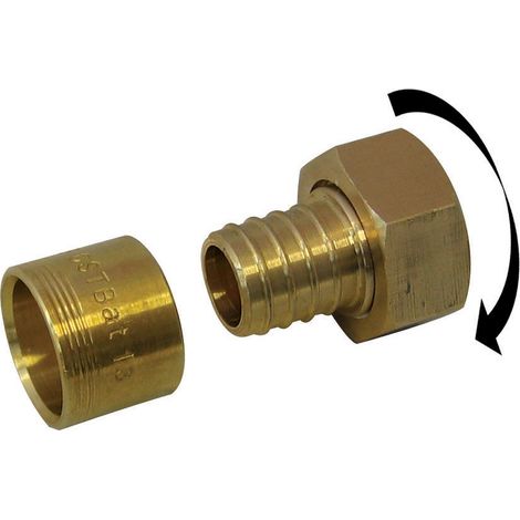 CENTRALE BRICO Raccord droit avec écrou libre à glissement laiton F 15 x 21 pour tube en per