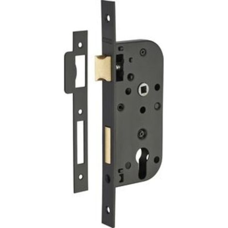 Serrure encastrable à cylindre pour porte d'entrée – Axe 40mm – Coffre acier 15mm – 1 point de fermeture – Ouverture réversible (1/4)