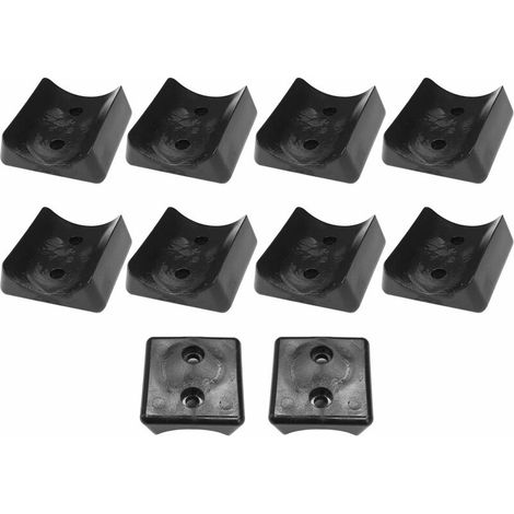 – Lot de 10 embouts en plastique noir pour pieds de chaises Cantilever – Protection sol parquet – Ø tube 45mm – Fixation à vis (1/2)