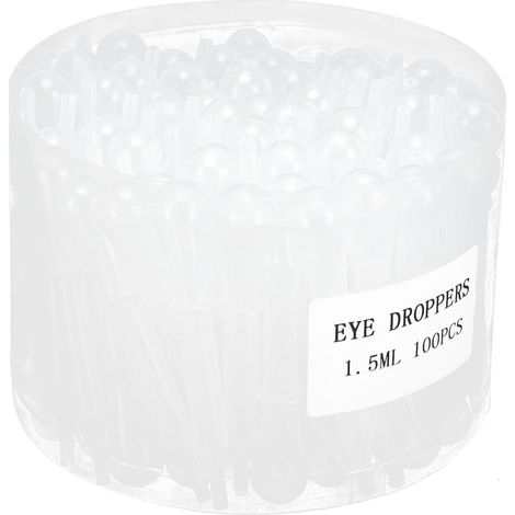 Lot de 100 pipettes compte-gouttes de 1,5 ml pour transfert de liquides et peinture à l'aérographe (accessoires pour les beaux-arts)