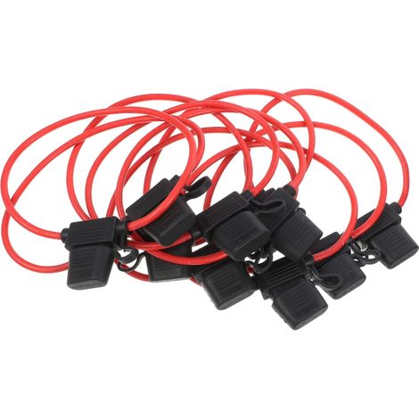10 Pièces Camion Porte-Fusible 40A Porte-Fusible Voiture - Auto 12 Awg Câble Bateau - Rouge (1/5)