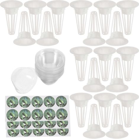 30 kits complets de culture hydroponique sous dôme avec paniers à plantes et couvercles transparents pour la germination et la culture en intérieur. (1/5)