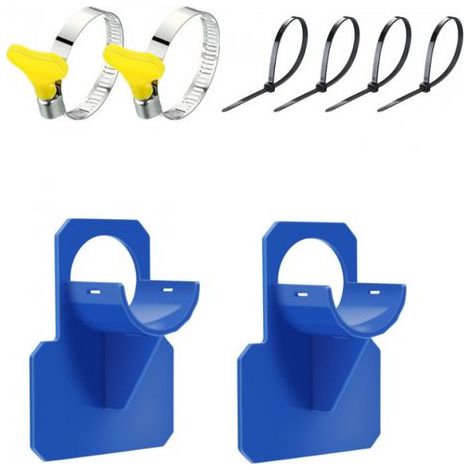 Lot de 2 Supports de Tuyau de Piscine Bleus Anti-Perforation, Déchirure et Traction (30 à 37 mm) (1/5)