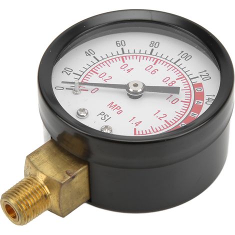 Manomètre radial Y50 avec cadran rond, convient pour le gaz, l'huile et l'eau, 1/8 pouce NPT, 0-1,4 MPa, 0-200 psi. (1/5)