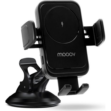 Chargeur voiture induction 15W avec support auto-ajustable - noir (1/5)