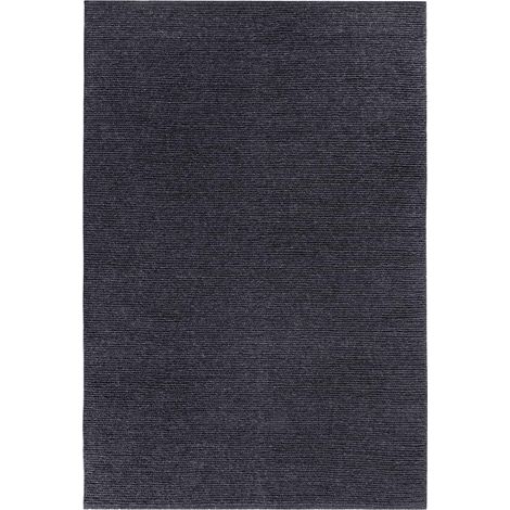 Tapis kilim 160 x 230 cm, motif faux uni, laine tissée à main, structure kilim authentique et originale, gris, design épuré salon