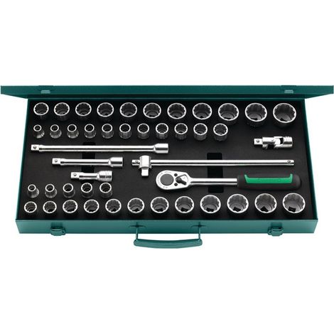 Stahlwille set chiavi a bussola 50Ma/39/6 N 45 pz. 1/2″ SW 10-13 mm 3/8-1 1/4″ Numero denti 36 a 12 punte - 96030140