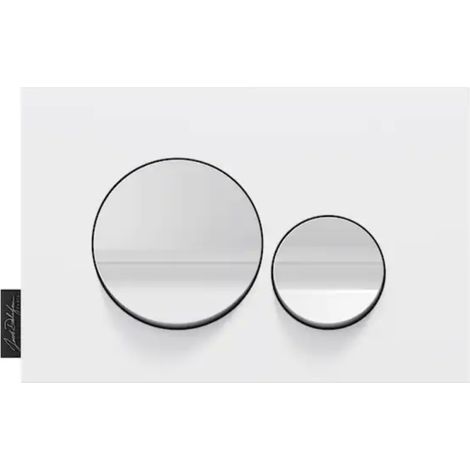 Placa de mando JACOB DELAFON, pulsadores redondos dobles Blanco brillo