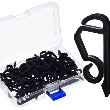 Clips Pour Guirlandes Lumineuses - Clips Étanches Pour Gouttières Et Clôtures - Noir - 40 Pièces (1/5)
