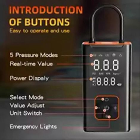 Pompe à air portable pour véhicule, 19 cylindres, 4000 mAh, avec éclairage intégré, pour le gonflage des pneus de voiture. (1/5)