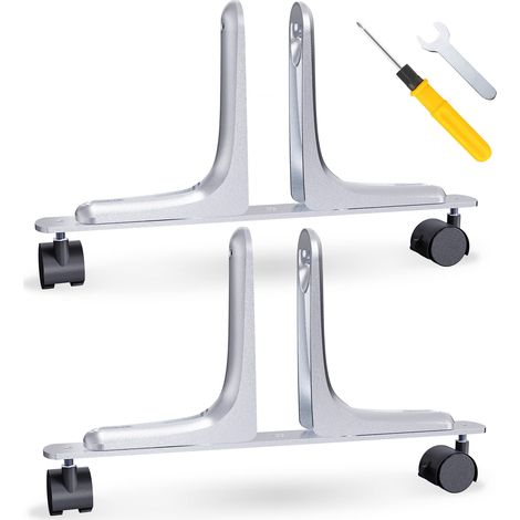 Lot de 2 pieds de chauffage infrarouge, chauffage infrarouge universel, pieds pour chauffage infrarouge, alliage d'aluminium robuste(argent) (1/5)