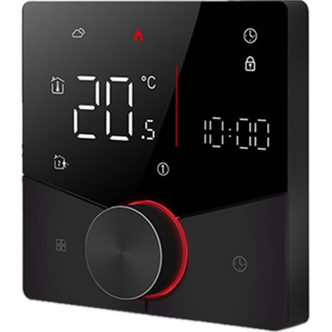 Intelligenter WLAN-Thermostat mit LCD-Touchscreen, wöchentlicher Programmierung, Frostschutz, Steuerung per App, für Zuhause, Schule, Büro, Hotel