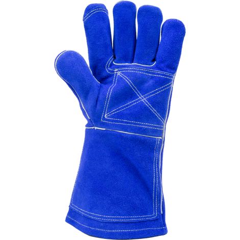 Lot de 6 paires de gants croûte vachette bleu EUROWELD 360 10