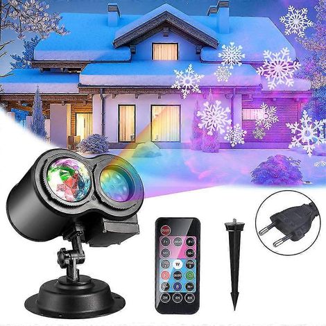 Proyector de luces navideñas 2 en 1 con patrones en movimiento, luces LED para exteriores, impermeables, para fiestas temáticas navideñas en patios y jardines, 16 diapositivas 1 (1/5)