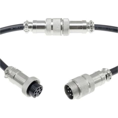 Connecteur Rond - Mâle Et Femelle - 7 Pôles - Pour Câblage Électrique Industriel - 1 Set (1/4)