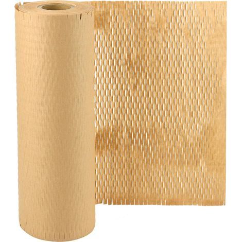 30 cm x 50 m Papie nid d'abeille, 80 g/㎡, papie emballage, Altenative au film à bulles, pou emballe des cadeaux et des objets fagiles (1/4)