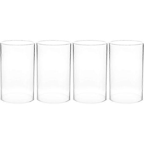 Stück transparente Glas-Kerzenüberzüge, zylinderförmige Kerzenüberzüge zur Dekoration-10.00X7.00X7.00CM-Transparent (1/4)