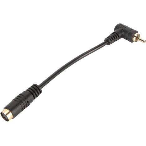 Câble vidéo 4 broches vers RCA mâle à 90° - Adaptateur Mini DIN vers RCA composite Plug & Play (1/5)