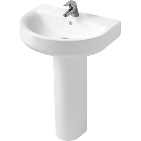 Ideal Standard Concept Arc Basin and Full Pedestal 550mm Wide 1 Tap Hole (1/5)