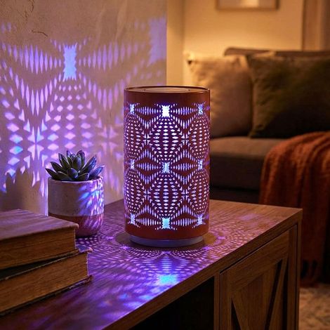 Tischleuchte Beistellleuchte Nachttischlampe Akku RGB Farbwechsel LED Touch gold